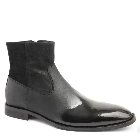 Armando Patent Ombre Suede Zip Boot - Black^Bruno Magli New