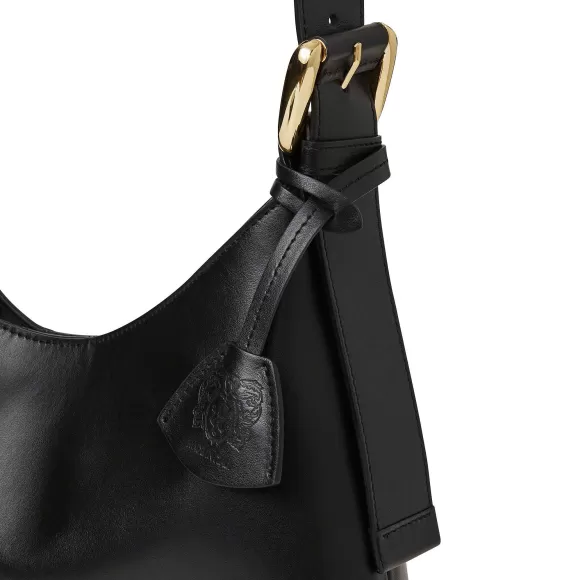 Cora Mini Hobo Handbag Black Nappa Leather^Bruno Magli New