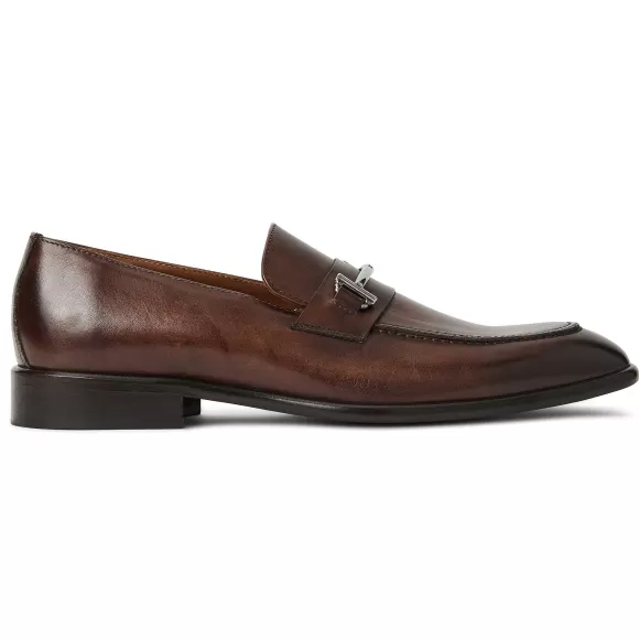 Sante Double Gore Classic Bit Leather Loafer-Brown^Bruno Magli Clearance