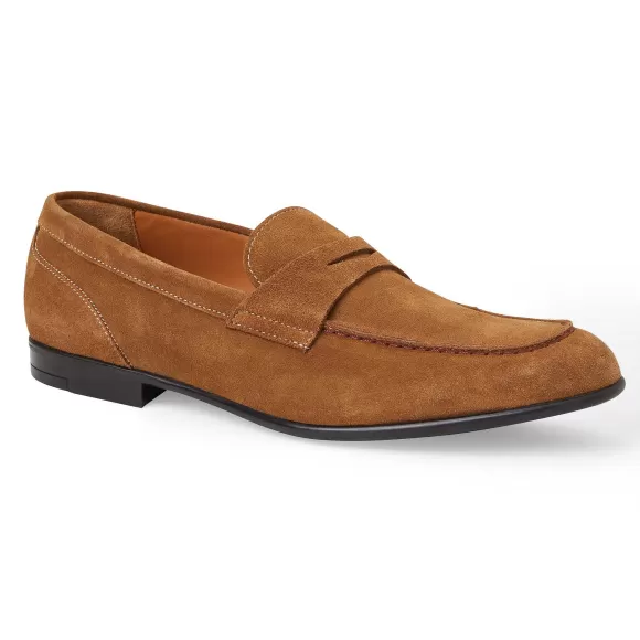 Silas Suede Loafer - Cognac^Bruno Magli Sale