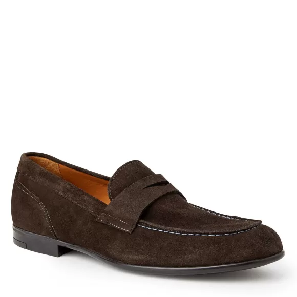 Silas Suede Loafer-Dark Brown^Bruno Magli Clearance