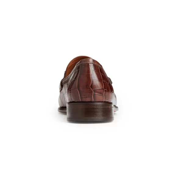 Trieste Classic Moccasin- Brown Croc^Bruno Magli Shop