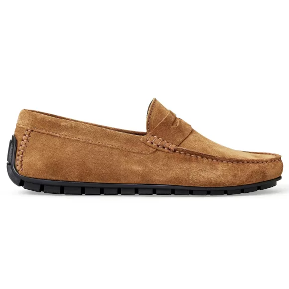 Xane Casual Suede Slip-On Driving Moccasin-Cognac^Bruno Magli Outlet