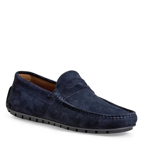 Xane Casual Suede Slip-On Driving Moccasin-Navy^Bruno Magli Sale